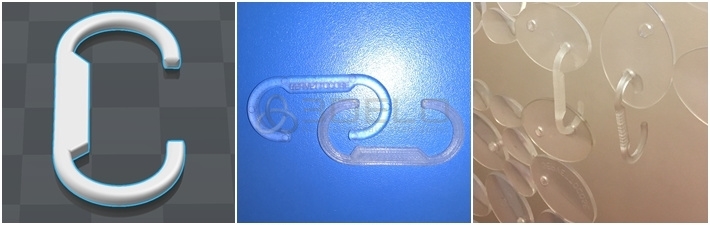 Крючок для штор напечатанный на 3D принтере